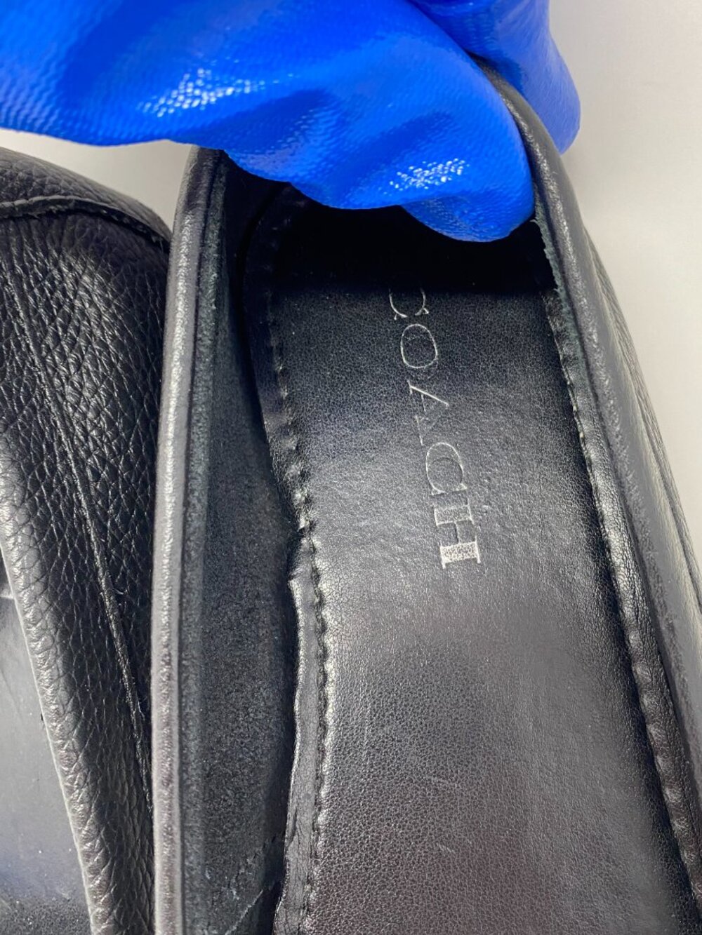 Coach Fredrica Loafers Womens 8.5 B Black Pebbled Leather Driving Flats A5175 - Picture 10 of 11